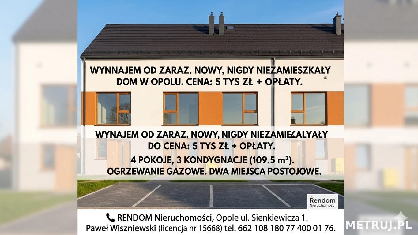🏡 WYNAJEM OD ZARAZ – Nowy, nigdy niezamieszkany dom w Opolu!
